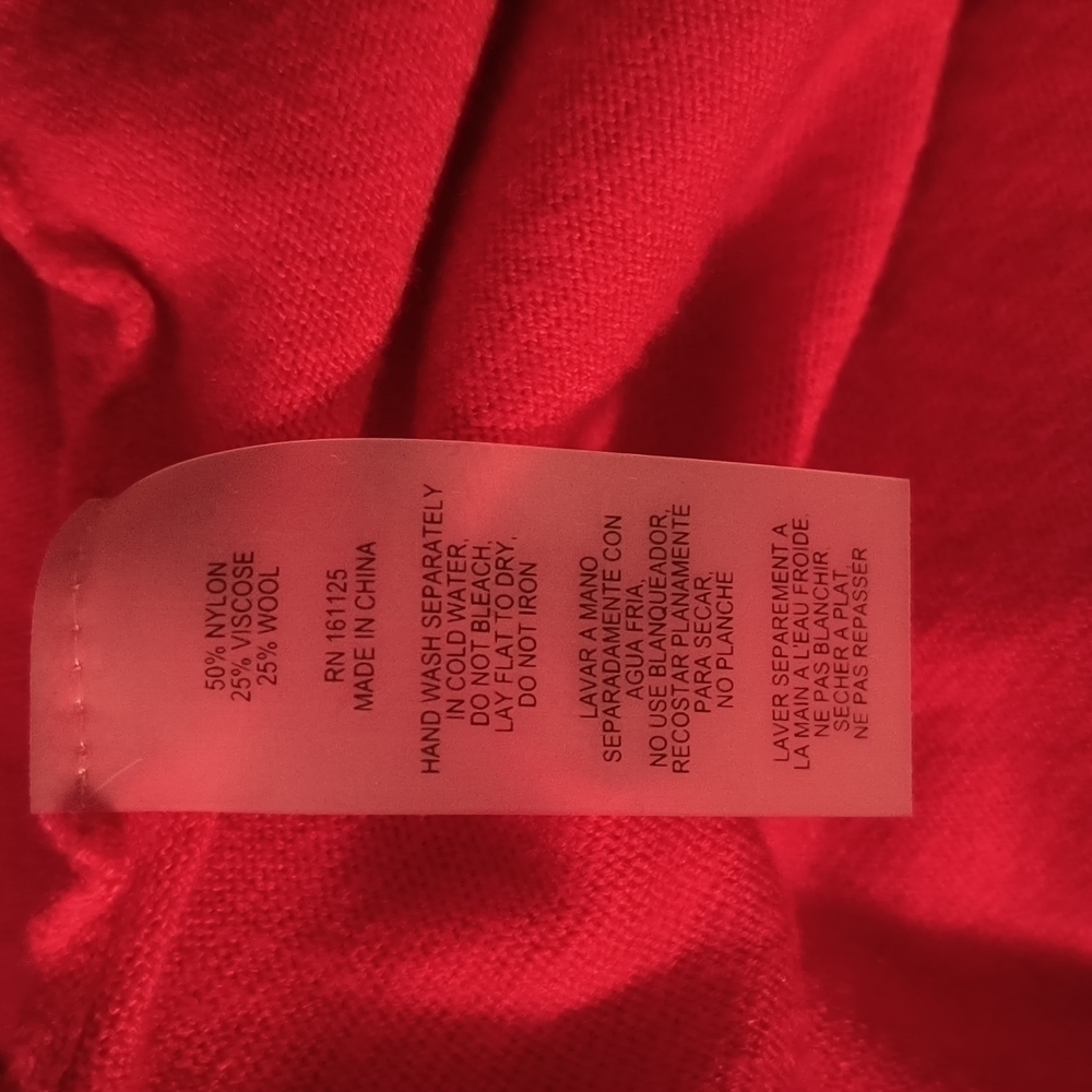 essentials By Milano Open Front Cardigan Wool Blended, Asymmetrical Hem Size L - Picture 9 of 9